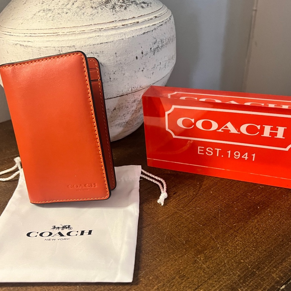 Coach Deep Orange Card Case